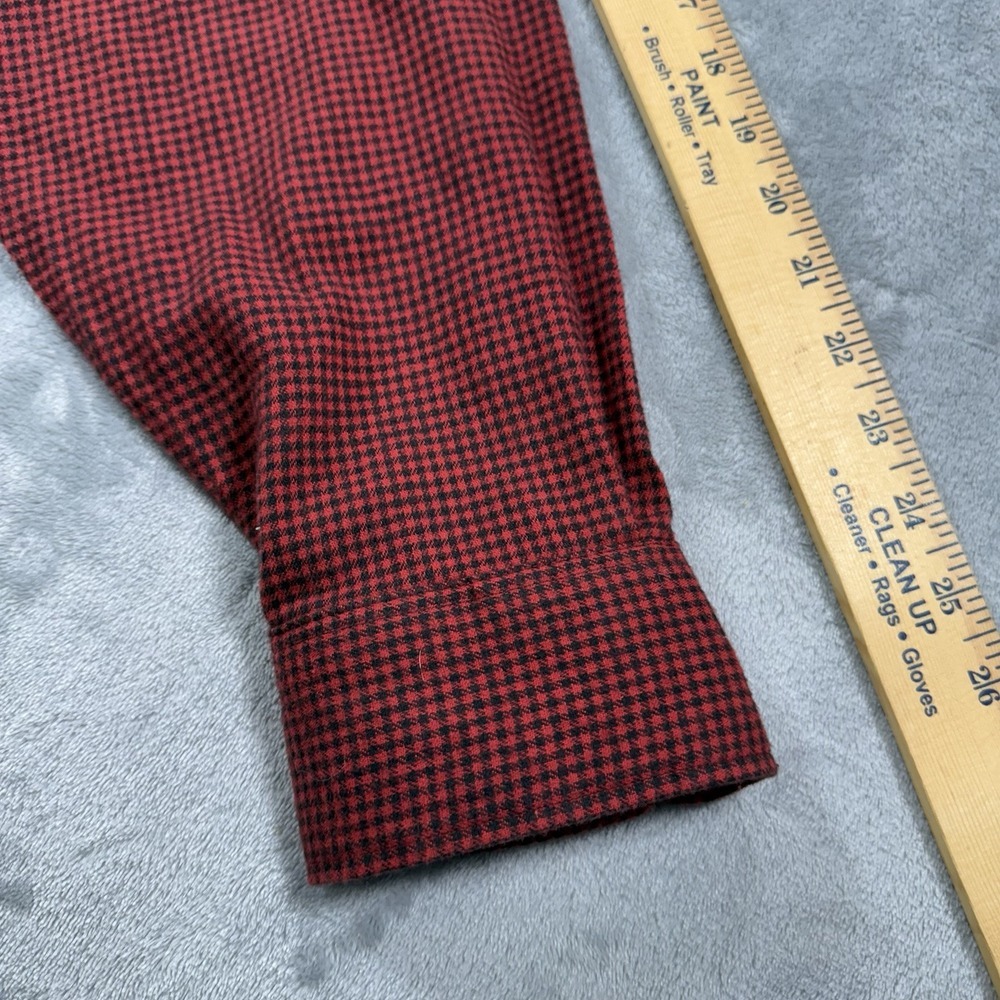 L.L. Bean Men's Large Chamois Cotton Flannel Shirt Shacket Red Black Plaid - Picture 7 of 7